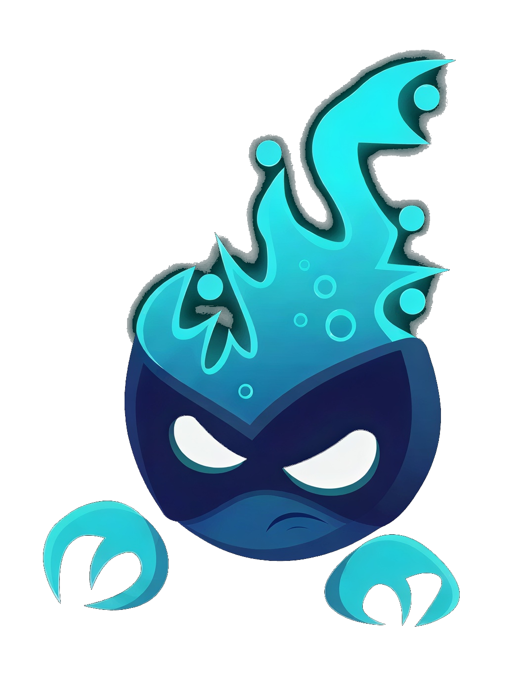 MediaJak blue flame ninja mascot